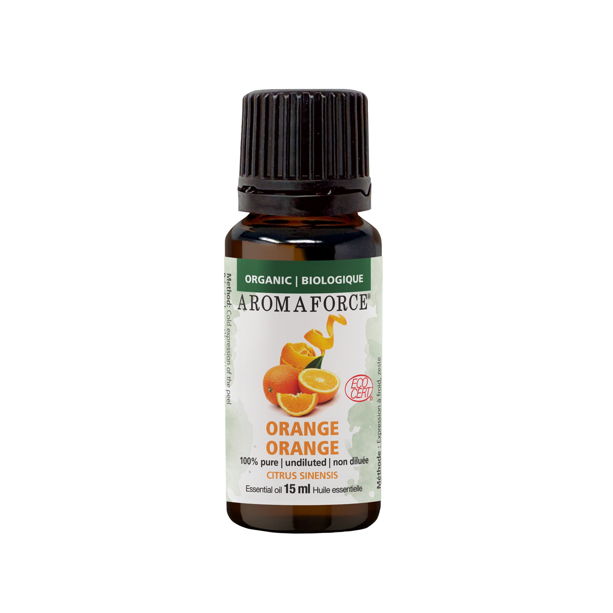 Organic Orange Essential Oil 100% pure and natural 15mL - Aromaforce - A.Vogel Canada