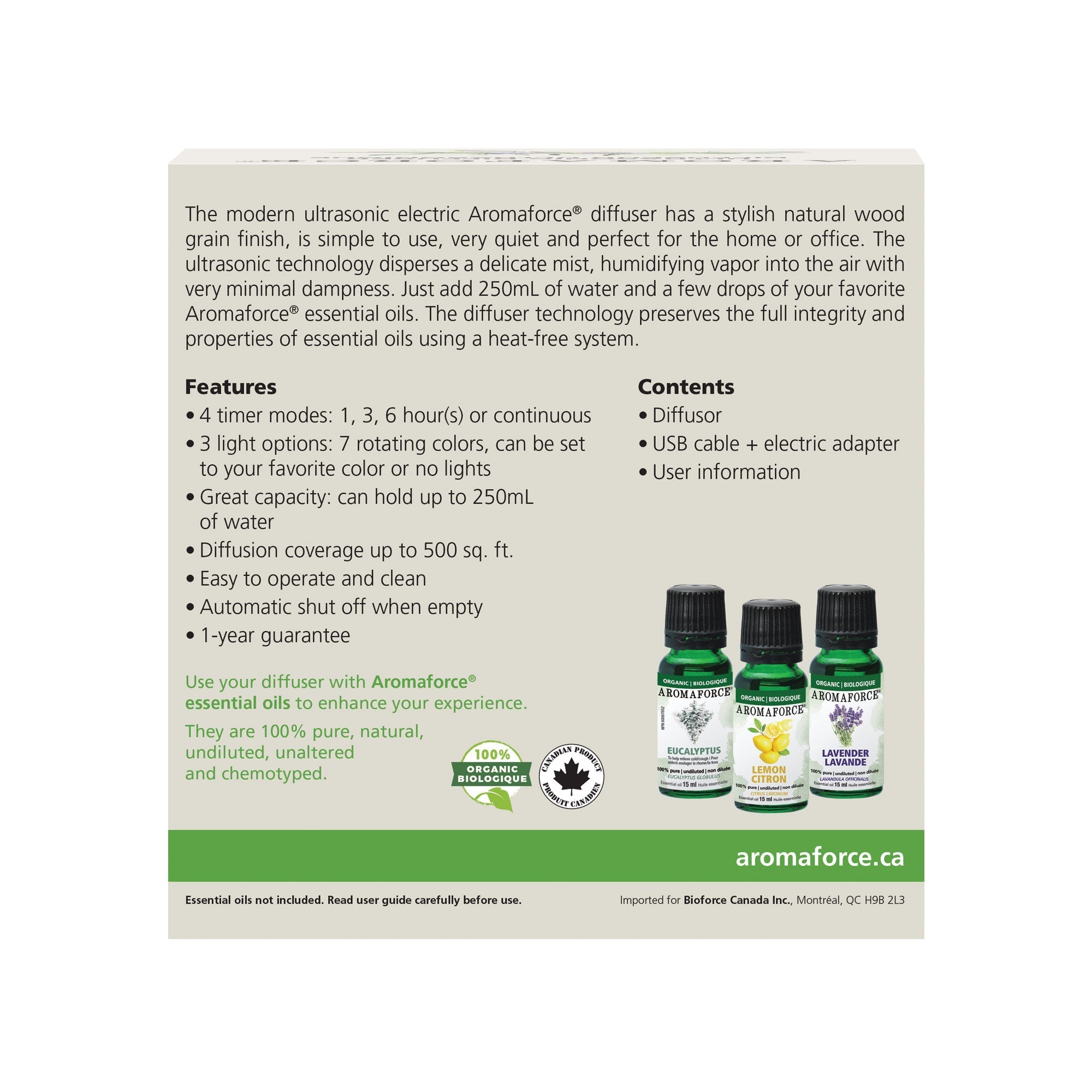 Ultrasonic Diffuser Medium - Aromaforce - A.Vogel Canada